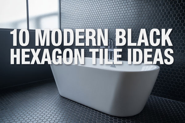 10 Black Hexagon Tile Bathroom Floor Ideas with Edge