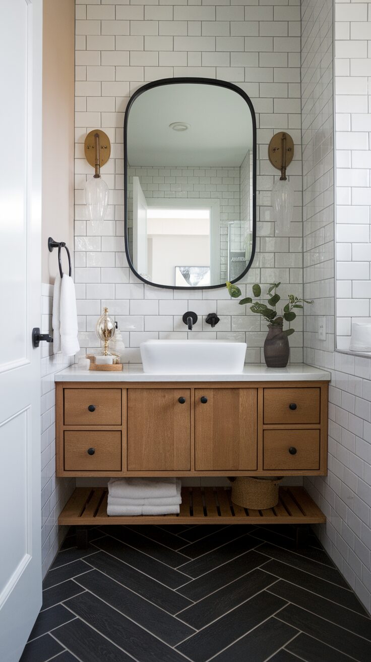 15 Modern Black Tile Bathroom Floor Ideas for Sleek Homes - Appliance Realm