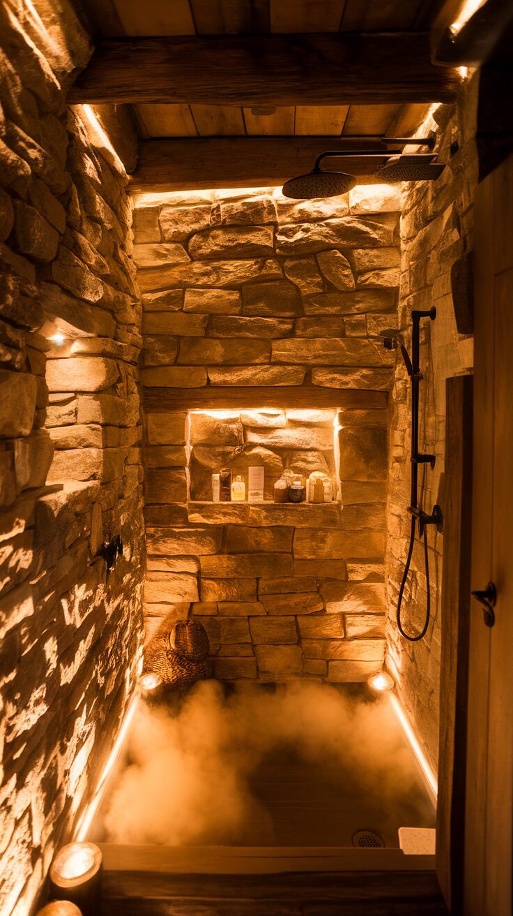 10 Rustic Walk-In Shower Ideas for a Warm Inviting Bath - Appliance Realm