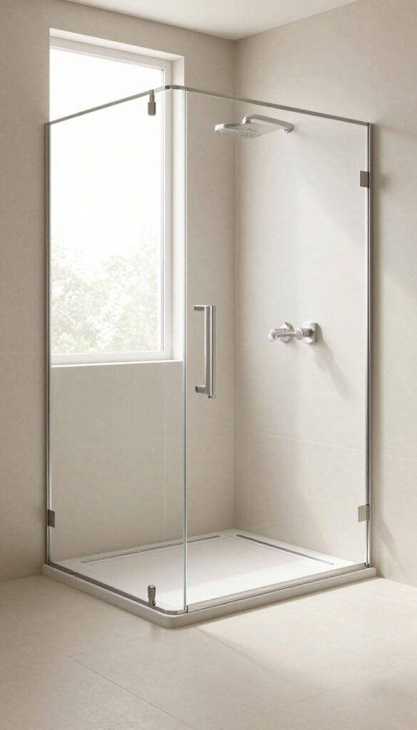 A curbless shower with a linear drain for a polished bathroom design