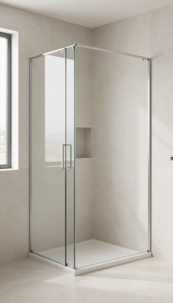 A clean and harmonious walk-in tile shower example illustrating common design mistakes to avoid for a better-looking bathroom.