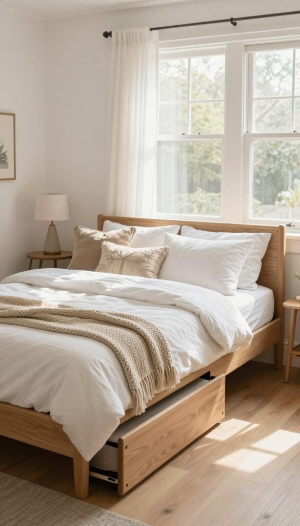 Daybed with trundle for extra sleepers in a cozy guest room