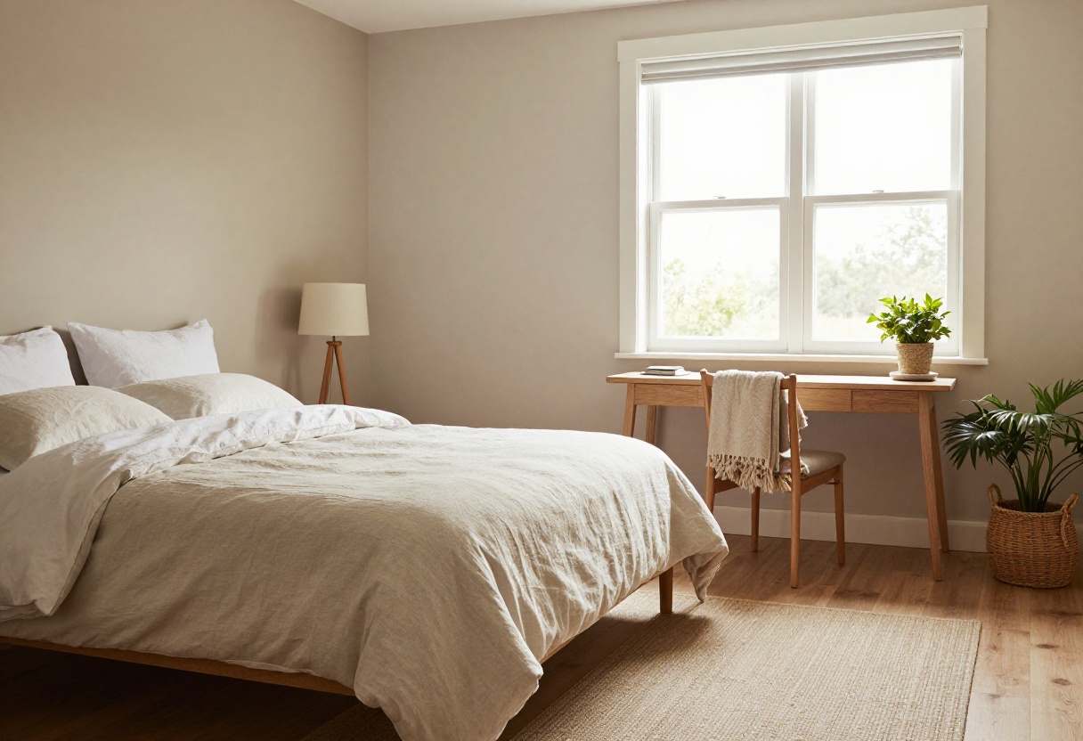 Cozy multipurpose guest room with Murphy bed and desk area