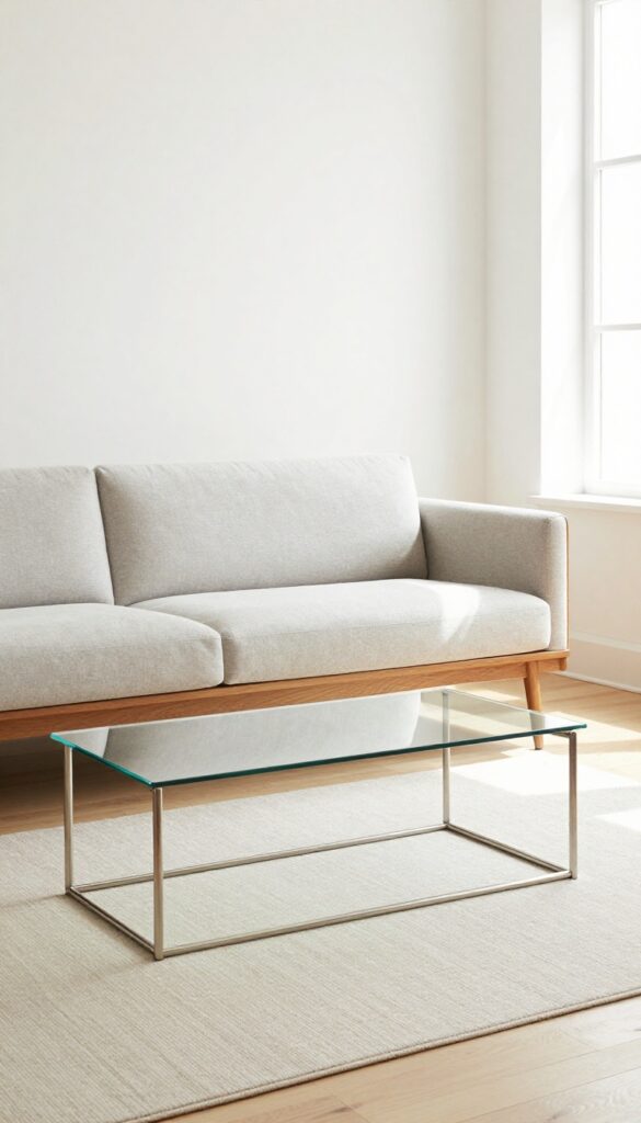 Living room with furniture featuring exposed legs, creating an open and airy feel
