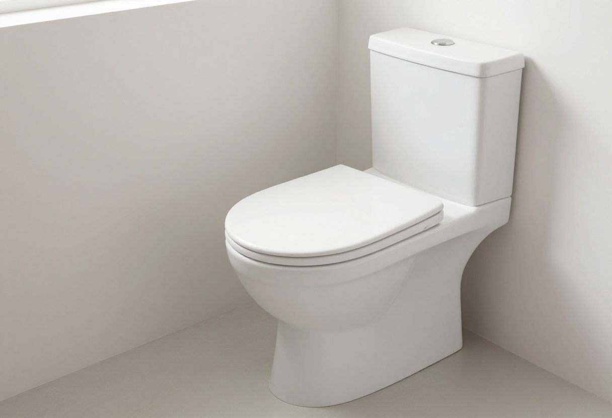 Sparkling clean toilet in a bright bathroom with no stains or odors