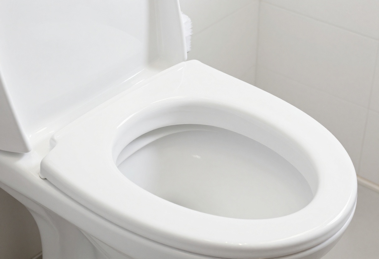 Clean toilet bowl with toilet brush