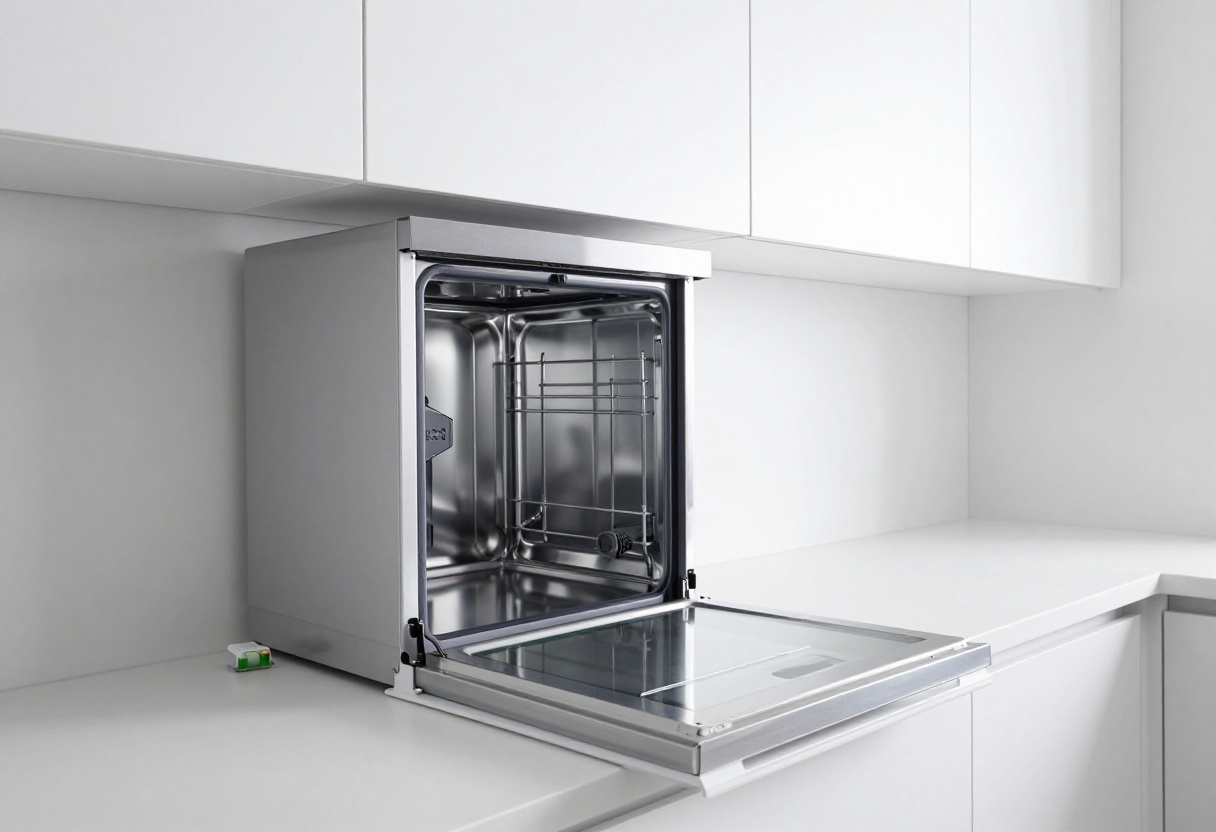 Clean oven interior with dishwasher pod nearby