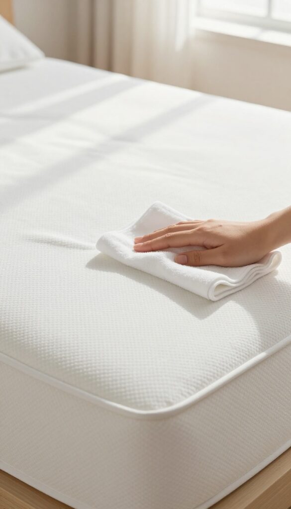 Cleaning a mattress with dish soap and warm water