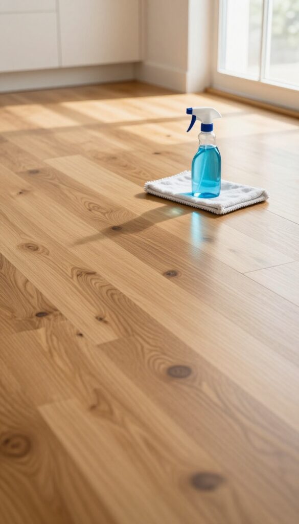 Vodka disinfecting hardwood floor cleaning solution