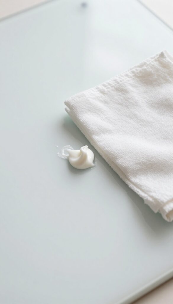 Cream of tartar paste on ceramic cooktop stain