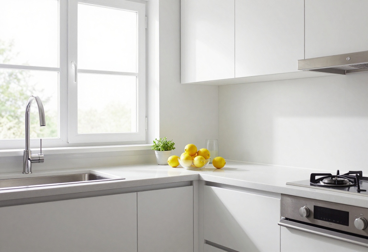 A bright, clean kitchen with organized counters and fresh lemons, representing a full fresh reset.