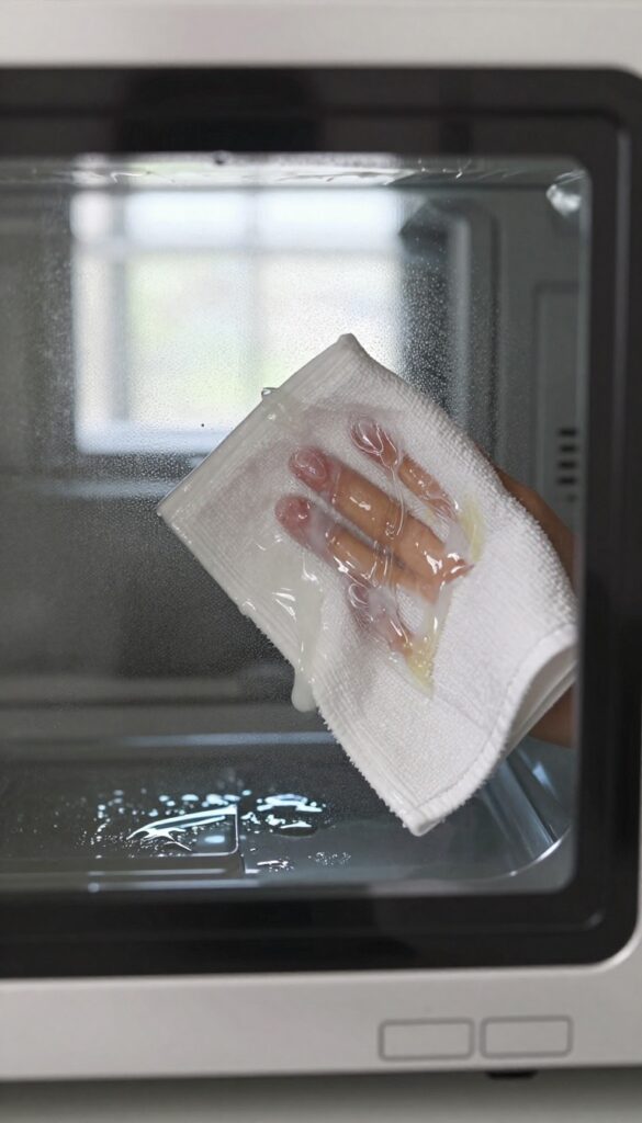 Cleaning microwave grease with rubbing alcohol