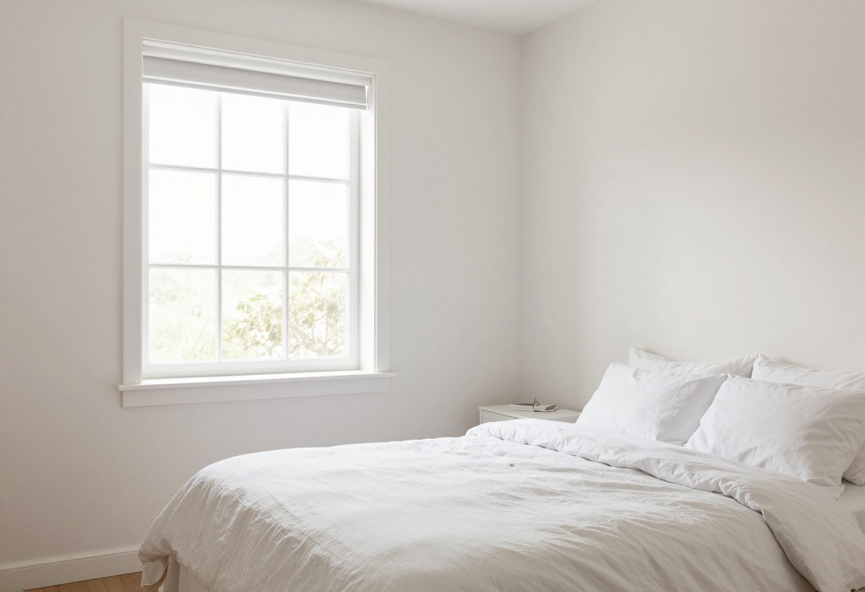 A clean and organized bedroom after a deep clean, with fresh bedding and tidy surfaces.