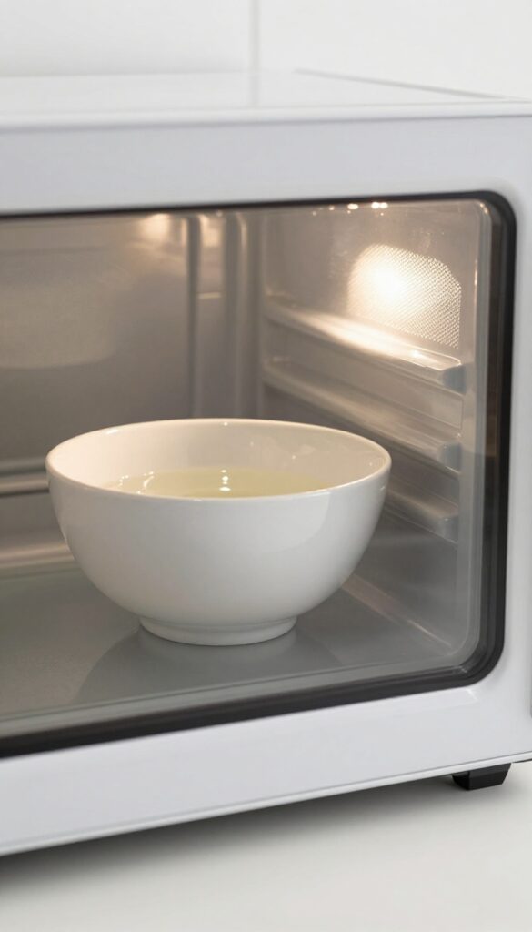 Overnight vinegar soak in microwave for tough odors