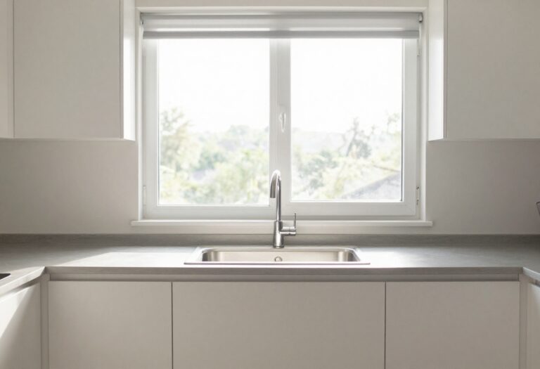 Bright clean kitchen with organized counters and sunlight