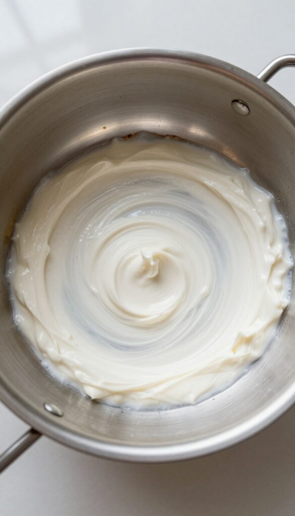 Cream of tartar paste applied to burnt spots on a stainless steel pot