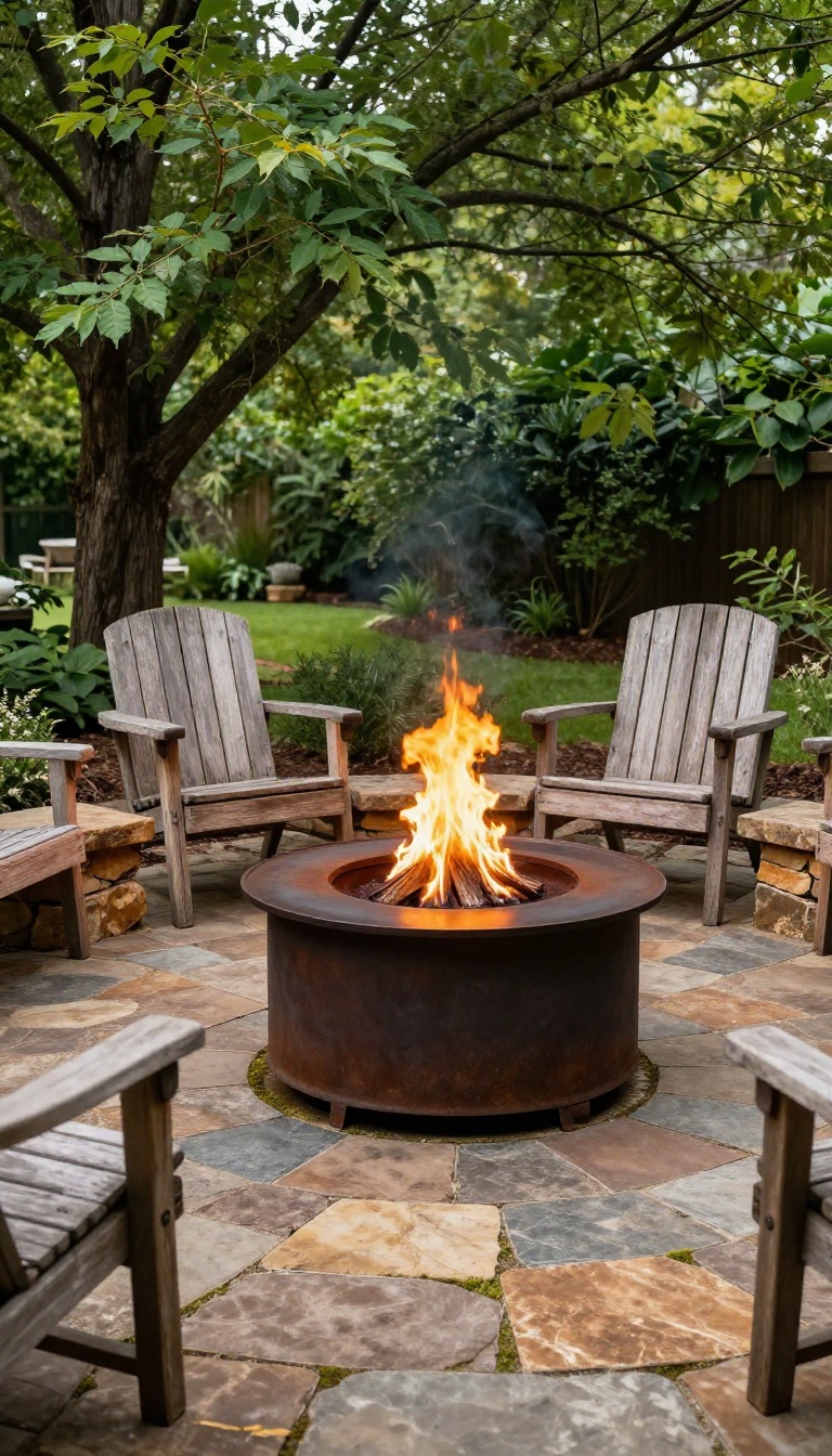 4. Flagstone with a Fire Pit