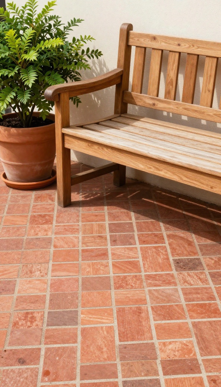 Basketweave brick patio with classic character and warmth