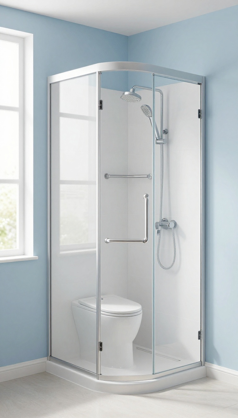 Walk-in tub with shower combo in a bright, accessible family bathroom