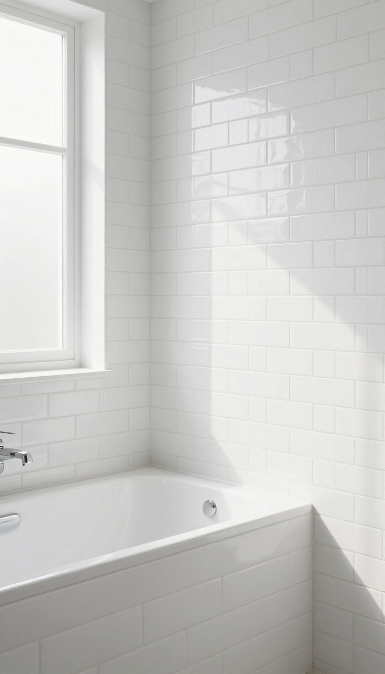 Vertical stack subway tile in a modern bathroom shower