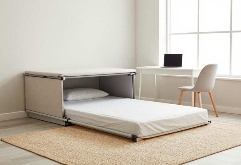 Small office and guest room combo with a murphy bed and desk