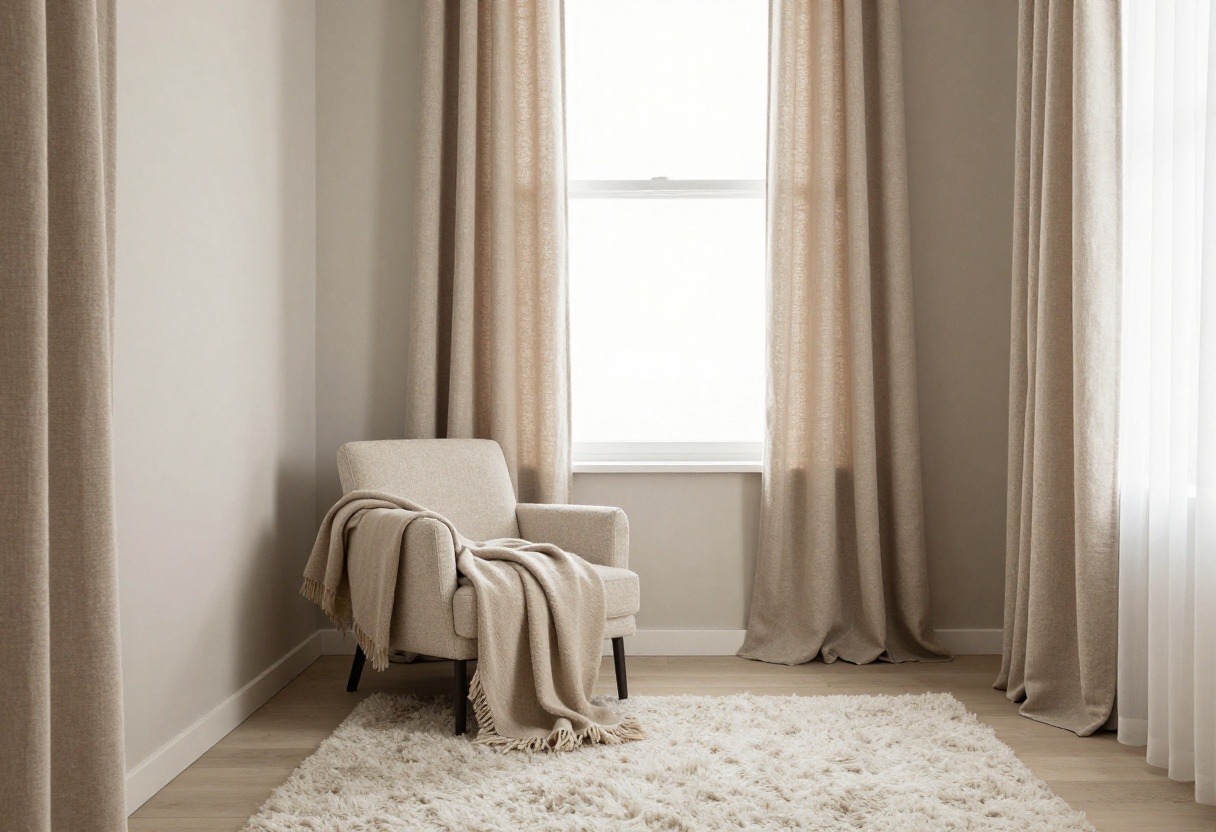Cozy small bedroom with a slim accent chair in the corner near a window